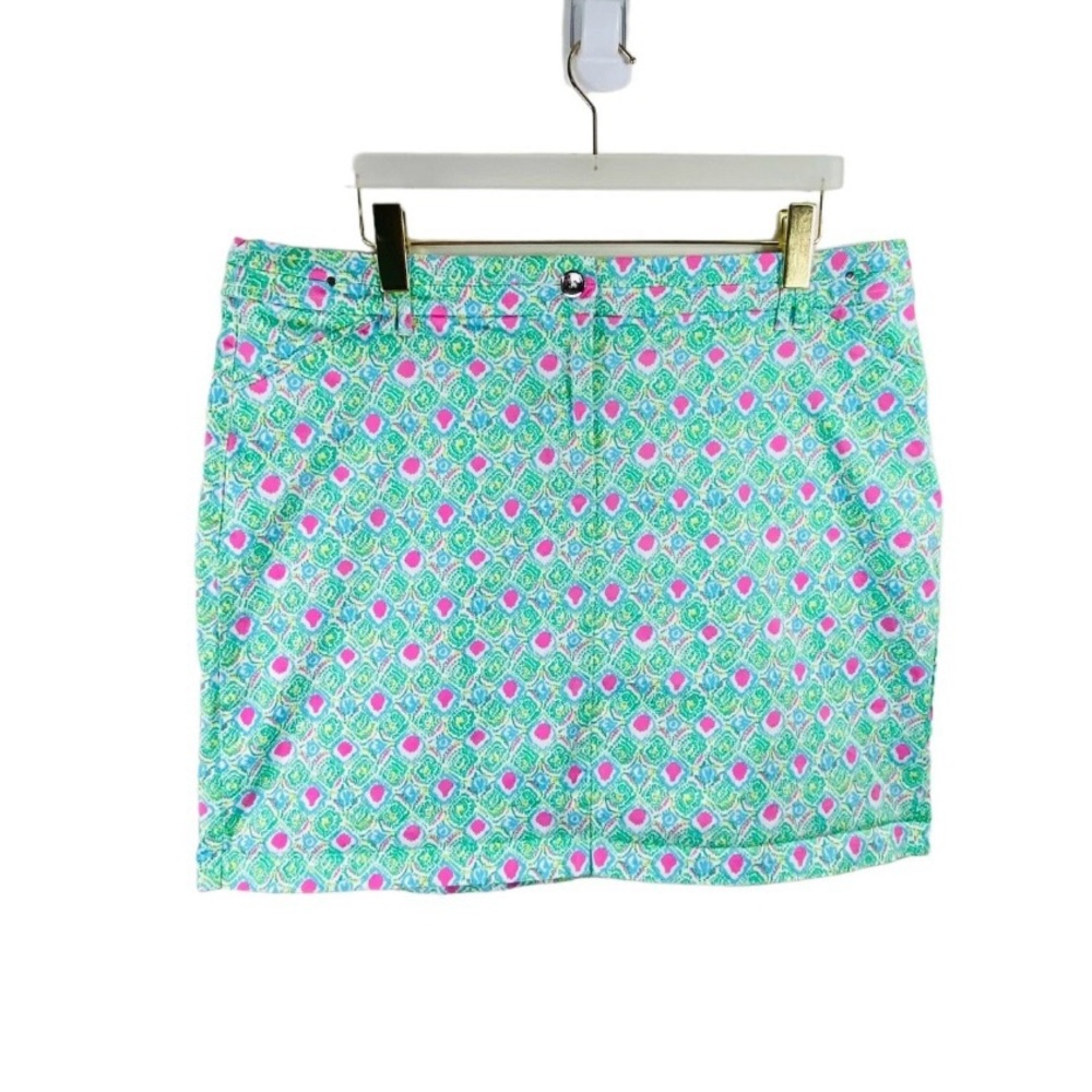 Charter Club Skort Skirt Women 16W Pink Green Tennis Golf Athletic Preppy Sport‎
